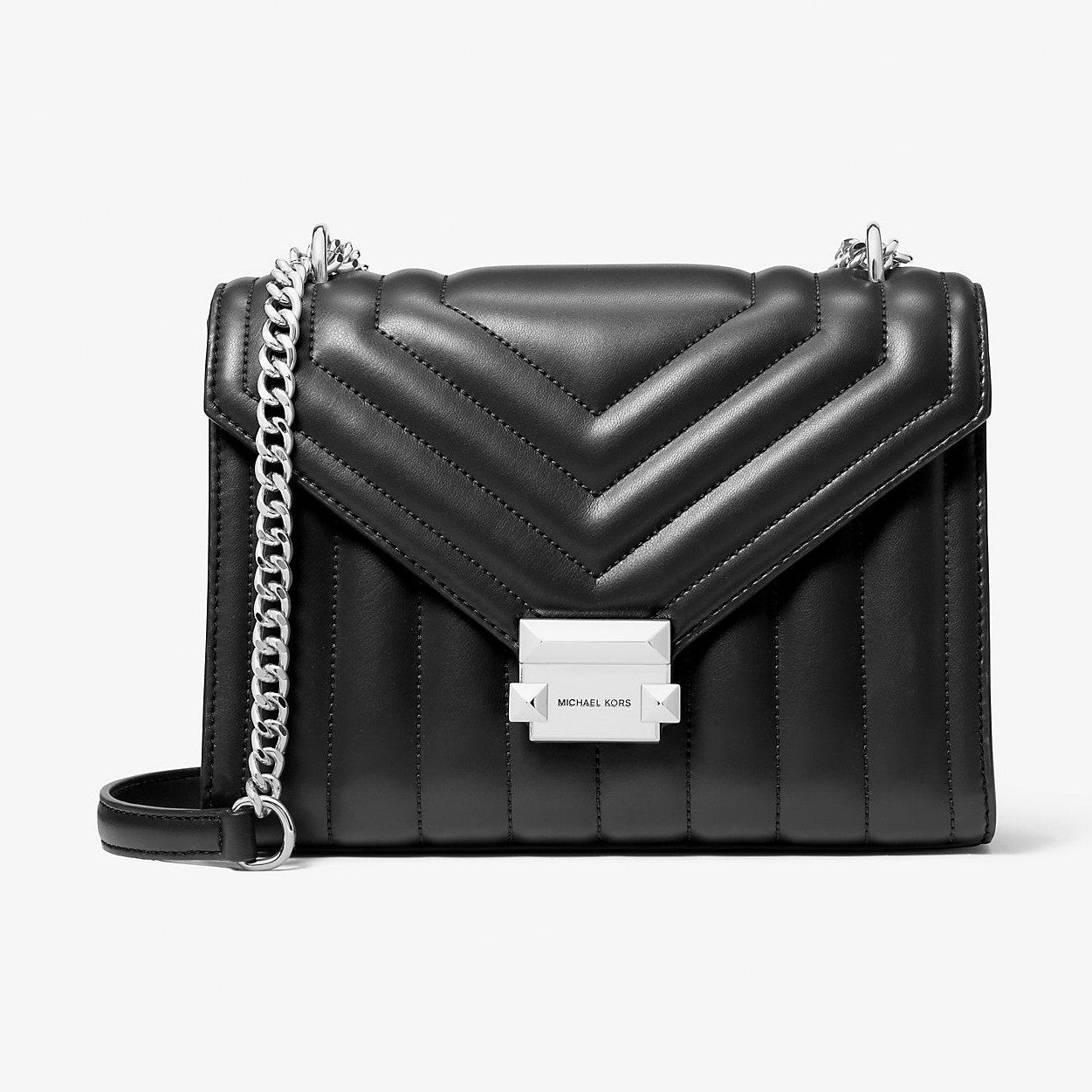 Michael Kors Whitney Medium Quilted Shoulder Bag Black