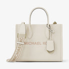 Michael Kors Mirella Small Pebbled Leather Convertible Crossbody Bag Lt Cream