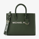 Michael Kors Mirella Medium Pebbled Leather Tote Bag Moss