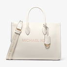 Michael Kors Mirella Medium Pebbled Leather Tote Bag Lt Cream