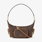 Michael Kors Merritt Small Signature Logo Convertible Shoulder Bag Brown