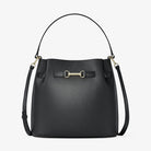 Michael Kors Carson Medium Pebbled Leather Convertible Bucket Crossbody Bag Black
