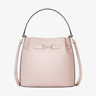 Michael Kors Carson Medium Pebbled Leather Convertible Bucket Crossbody Bag Powder Blush