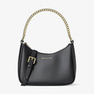 Michael Kors Jet Set Large Pebbled Leather Convertible Crossbody Bag Black