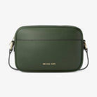 Michael Kors Jet Set Pebbled Leather Camera Crossbody Bag Moss