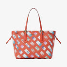 Michael Kors Voyager Large Printed Signature Logo Tote Bag Dk Sangria