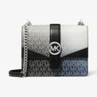 Michael Kors Greenwich Small Ombre Signature Logo Crossbody Bag Black Combo
