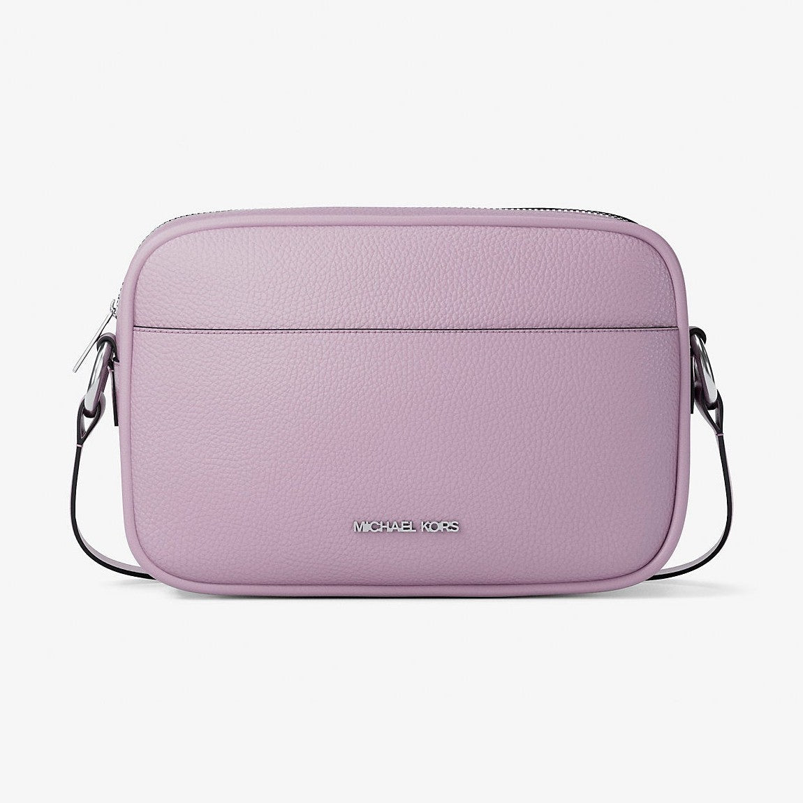 Michael Kors Jet Set Pebbled Leather Camera Crossbody Bag Lt Quartz