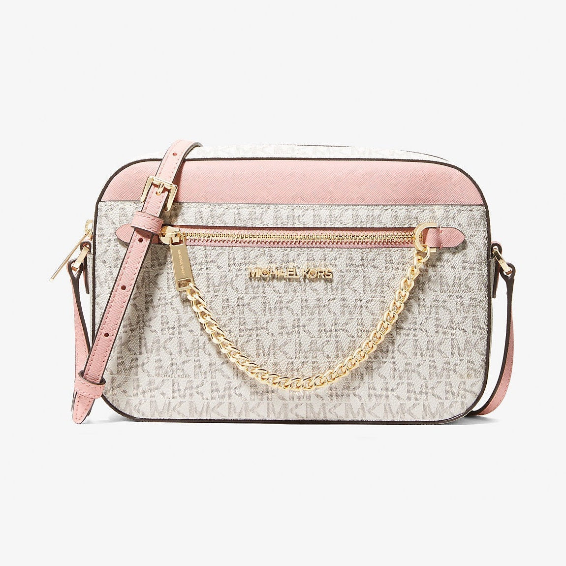 Michael Kors Jet Set Large Logo Crossbody Bag Pwd Blsh Mlt