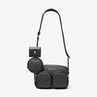 Michael Kors Jet Set Medium Signature Logo Crossbody Bag with Case for Apple Airpods Pro® Black