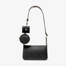 Michael Kors Jet Set Saffiano Leather Crossbody Bag with Case for Apple Airpods Pro Black