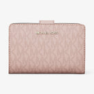 Michael Kors Jet Set Medium Signature Logo Bi-Fold Wallet Powder Blush