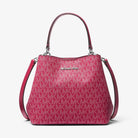 Michael Kors Pratt Small Signature Logo Convertible Shoulder Bag Dk Raspberry