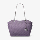 Michael Kors Jet Set Large Signature Logo Shoulder Bag Purple
