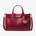Michael Kors Carson Small Pebbled Leather Satchel Cherry