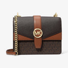 Michael Kors Greenwich Small Color-Block Signature Logo Crossbody Bag Brown Multi