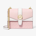 Michael Kors Greenwich Small Color-Block Signature Logo Crossbody Bag Pwd Blsh Mlt