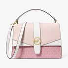 Michael Kors Greenwich Medium Signature Logo Satchel Pwd Blsh Mlt