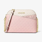 Michael Kors Jet Set Travel Medium Color-Block Signature Logo Crossbody Bag Pwd Blsh Mlt