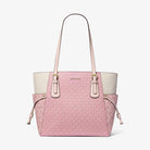 Michael Kors Voyager Large Color-Block Signature Logo Tote Bag Pwd Blsh Mlt