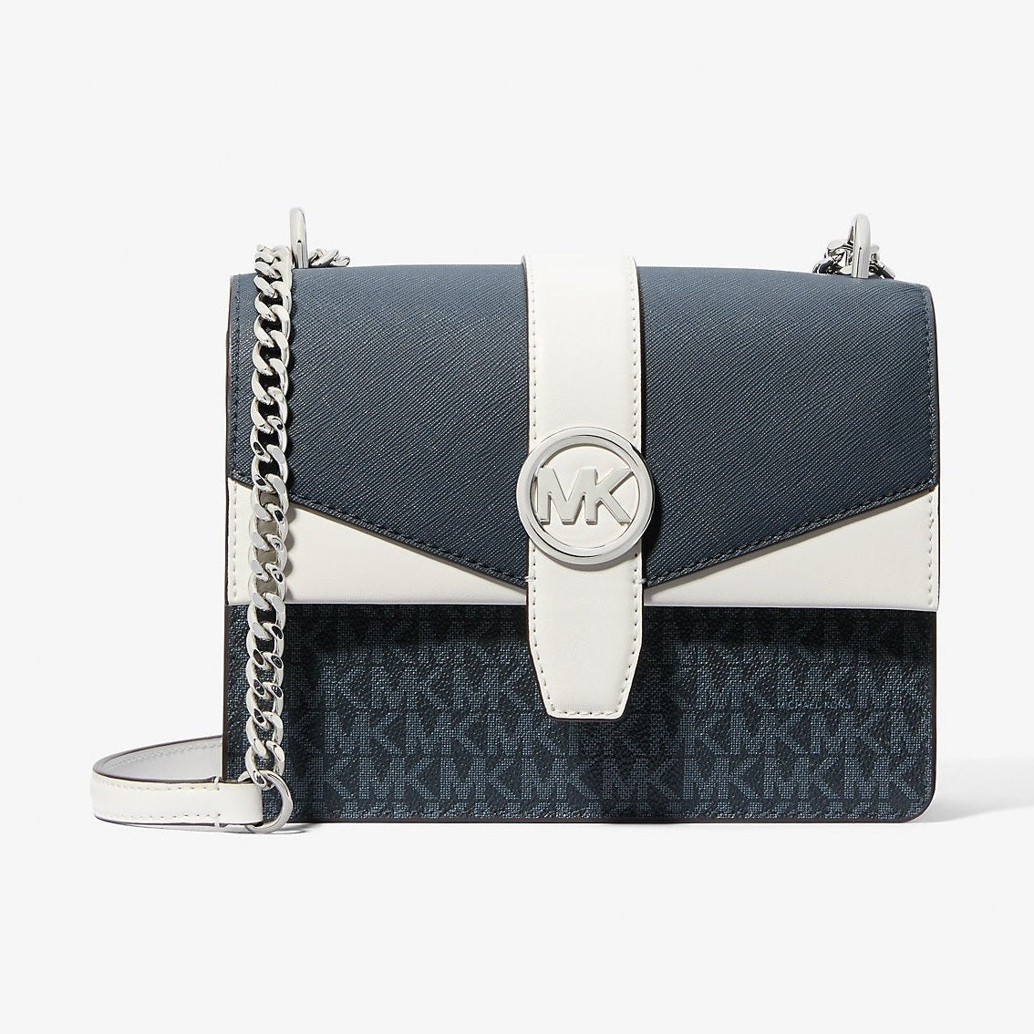 Michael Kors Greenwich Small Color-Block Signature Logo Crossbody Bag Admirl Multi