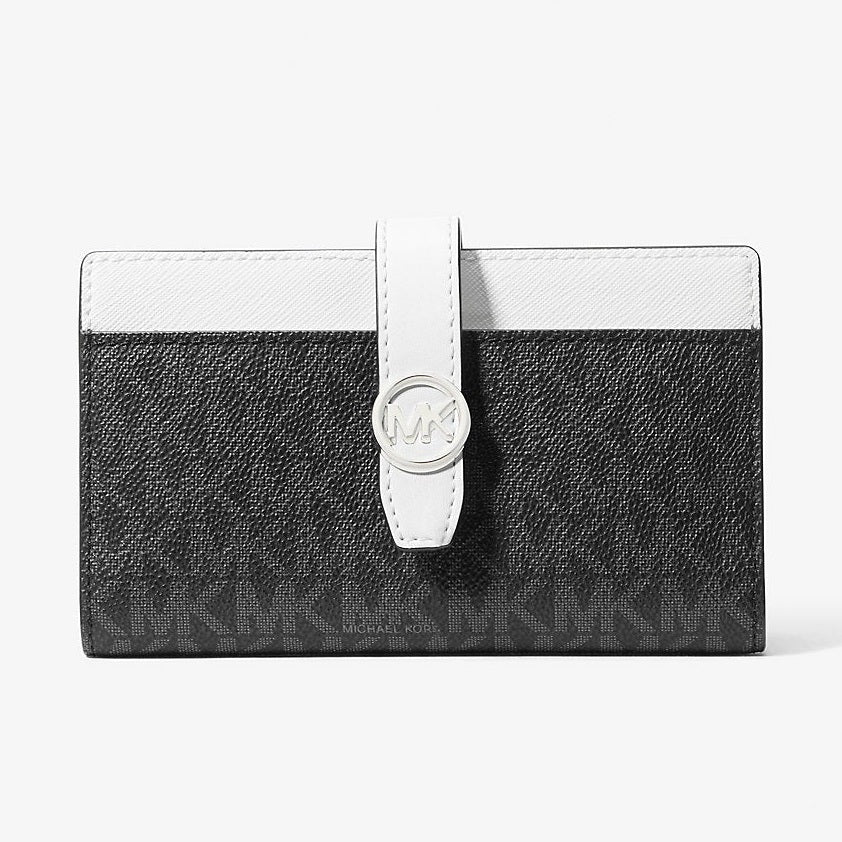Michael Kors Greenwich Medium Signature Logo Wallet Black Combo