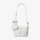 Michael Kors Jet Set Leather Medium Crossbody Bag with Case for Apple Airpods Pro® Optic White