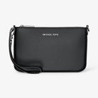 Michael Kors Jet Set Small Pebbled Leather Convertible Wristlet Black