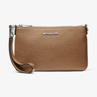 Michael Kors Jet Set Small Pebbled Leather Convertible Wristlet Driftwood