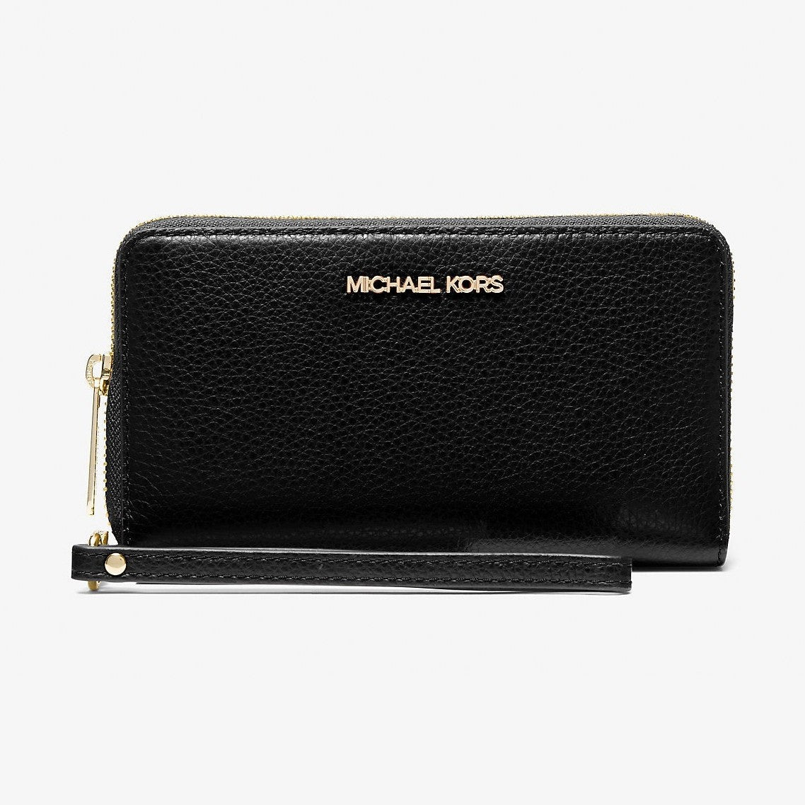 Michael Kors Large Pebbled Leather Smartphone Wristlet Black