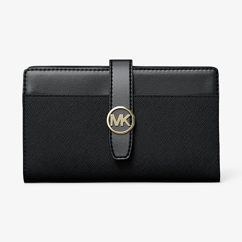 Michael Kors Greenwich Medium Saffiano Leather Wallet Black