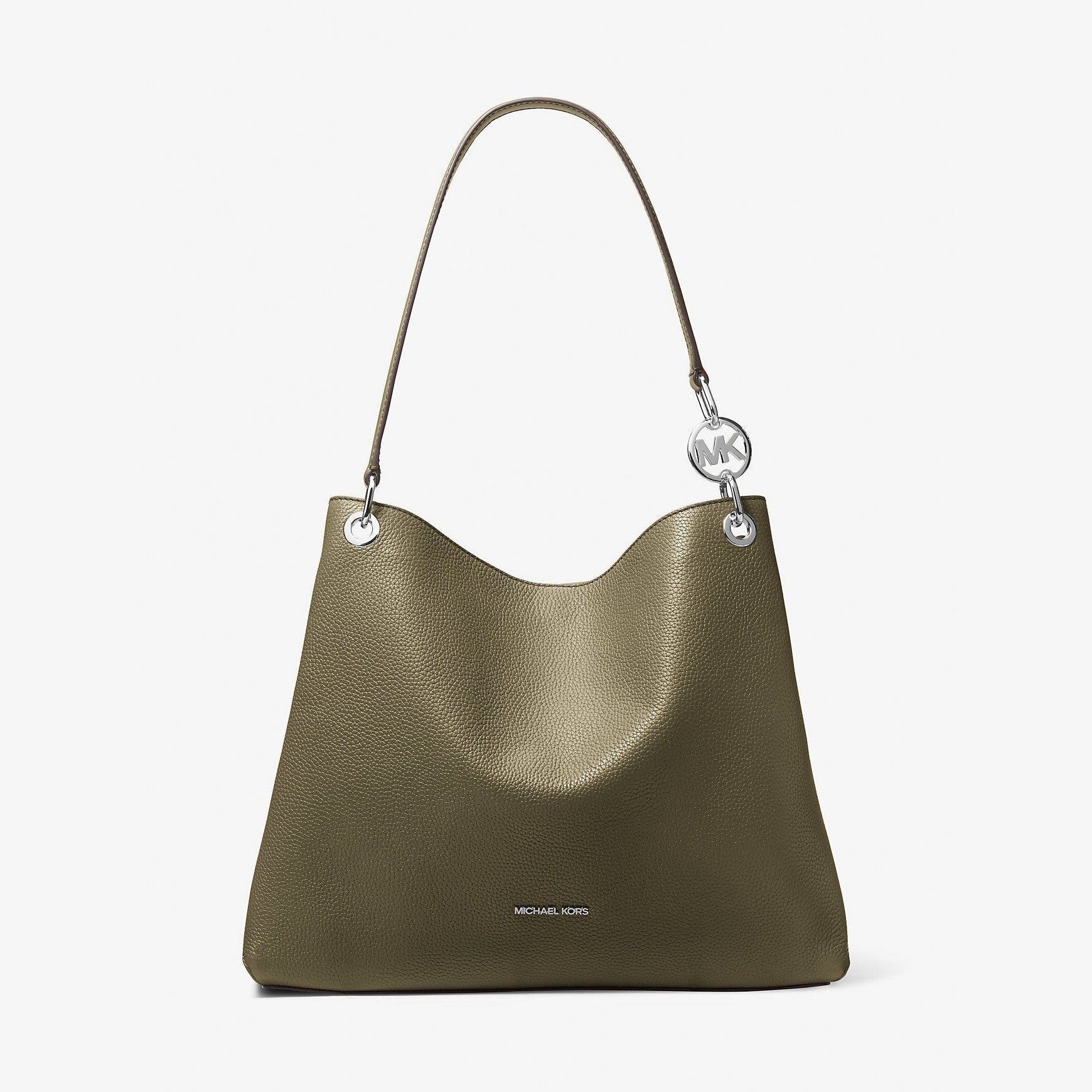 Michael Kors Christina Large Pebbled Leather Shoulder Bag Olive