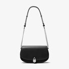 Michael Kors Mila Medium Leather Messenger Bag Black