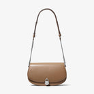 Michael Kors Mila Medium Leather Messenger Bag Driftwood