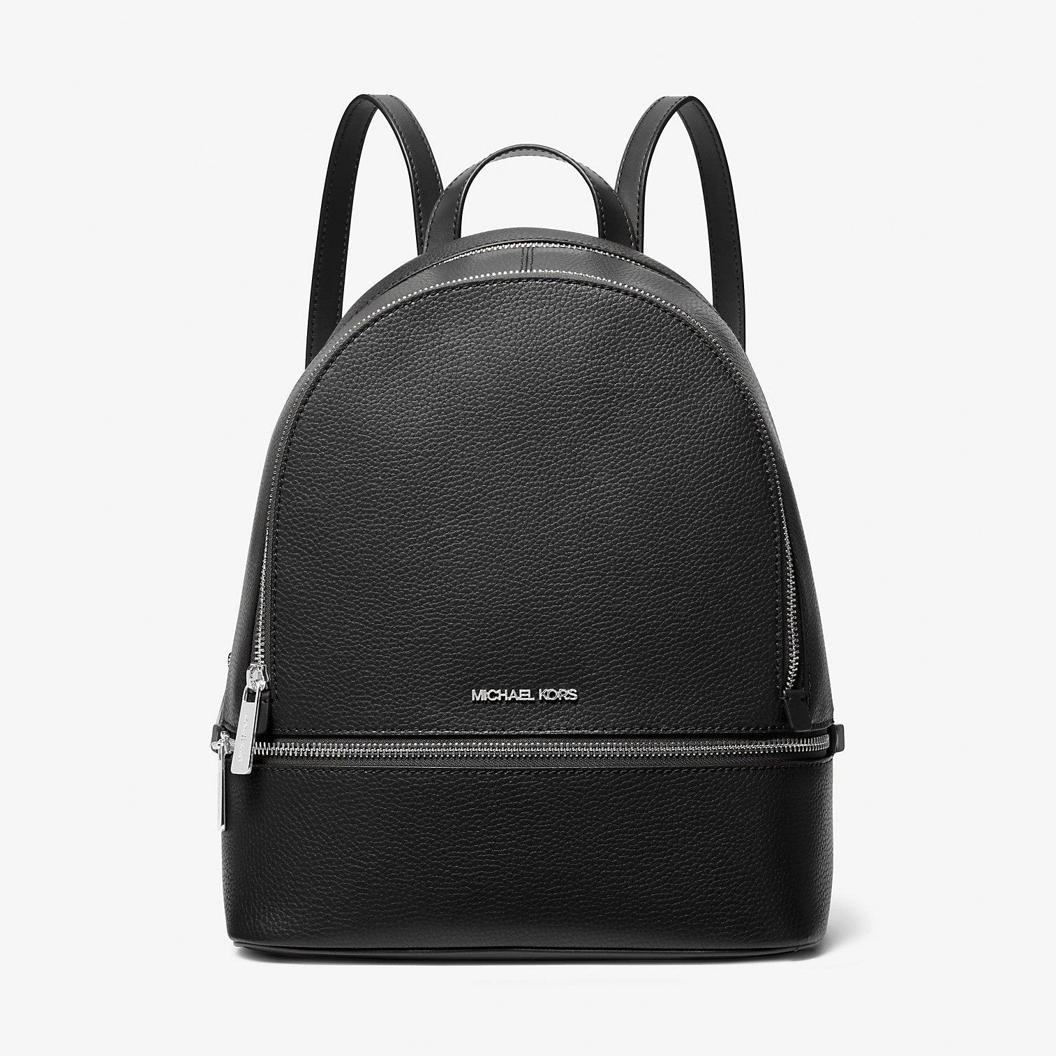 Michael Kors Rhea Medium Pebbled Leather Backpack Black