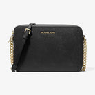 Michael Kors Jet Set Large Saffiano Leather Crossbody Bag Black