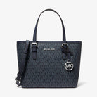 Michael Kors Jet Set Travel Extra-Small Logo Top-Zip Tote Bag Navy