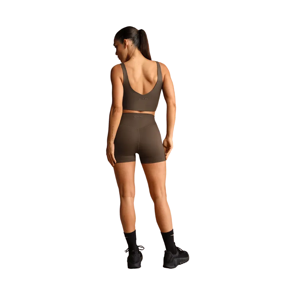 Nike X Skims Matte Women's V-Neck Long-Line Bra DARK SEPIA