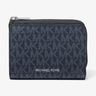 Michael Kors Cooper Signature Logo Folio Wallet Admrl-Plblue