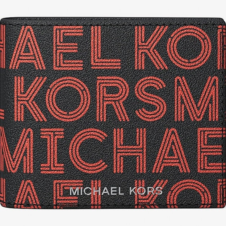 Michael Kors Cooper Graphic Logo Billfold Wallet Bright Red