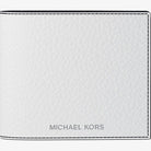 Michael Kors Pebbled Leather Billfold Wallet and Signature Logo Card Case Gift Set Bright Wht