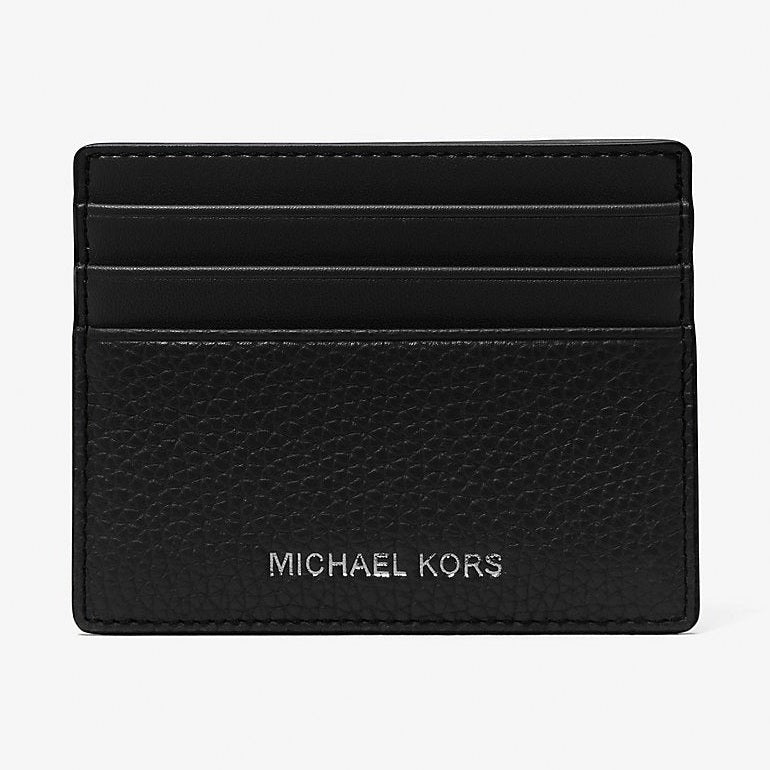 Michael Kors Cooper Pebbled Leather Tall Card Case Black