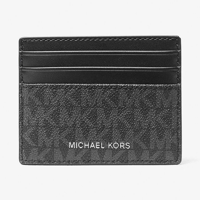 Michael Kors Cooper Signature Logo Card Case Black
