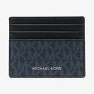 Michael Kors Cooper Signature Logo Card Case Admrl-Plblue