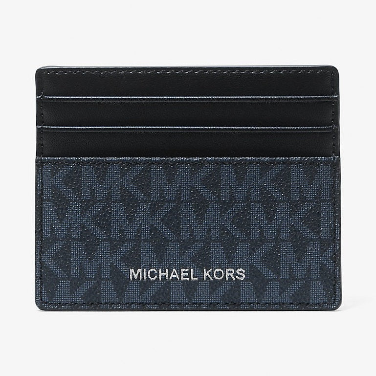 Michael Kors Cooper Signature Logo Card Case Admrl-Plblue