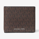 Michael Kors Cooper Logo Billfold Wallet With Passcase Brown-Black