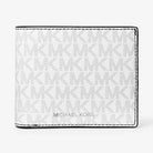 Michael Kors Cooper Logo Billfold Wallet With Passcase Bright Wht