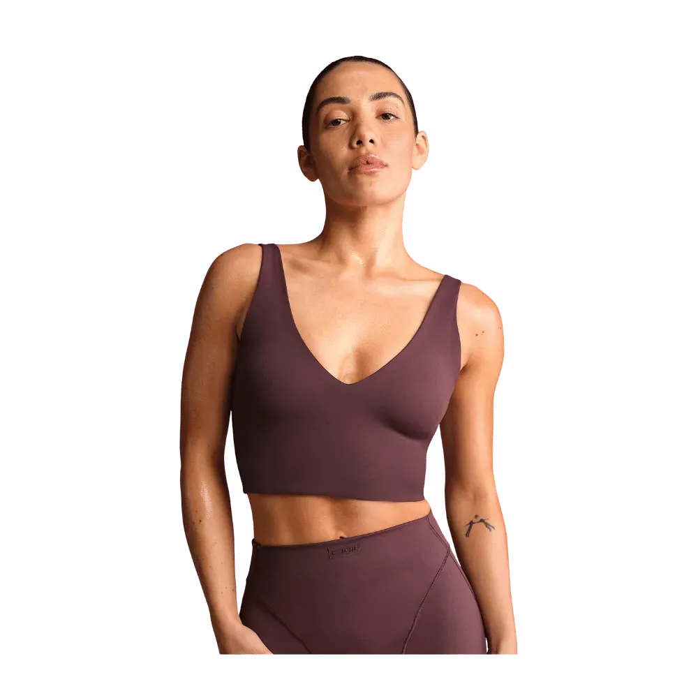 Nike X Skims Matte Women's V-Neck Long-Line Bra CURRANT