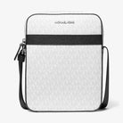 Michael Kors Cooper Signature Logo Flight Bag Bright Wht