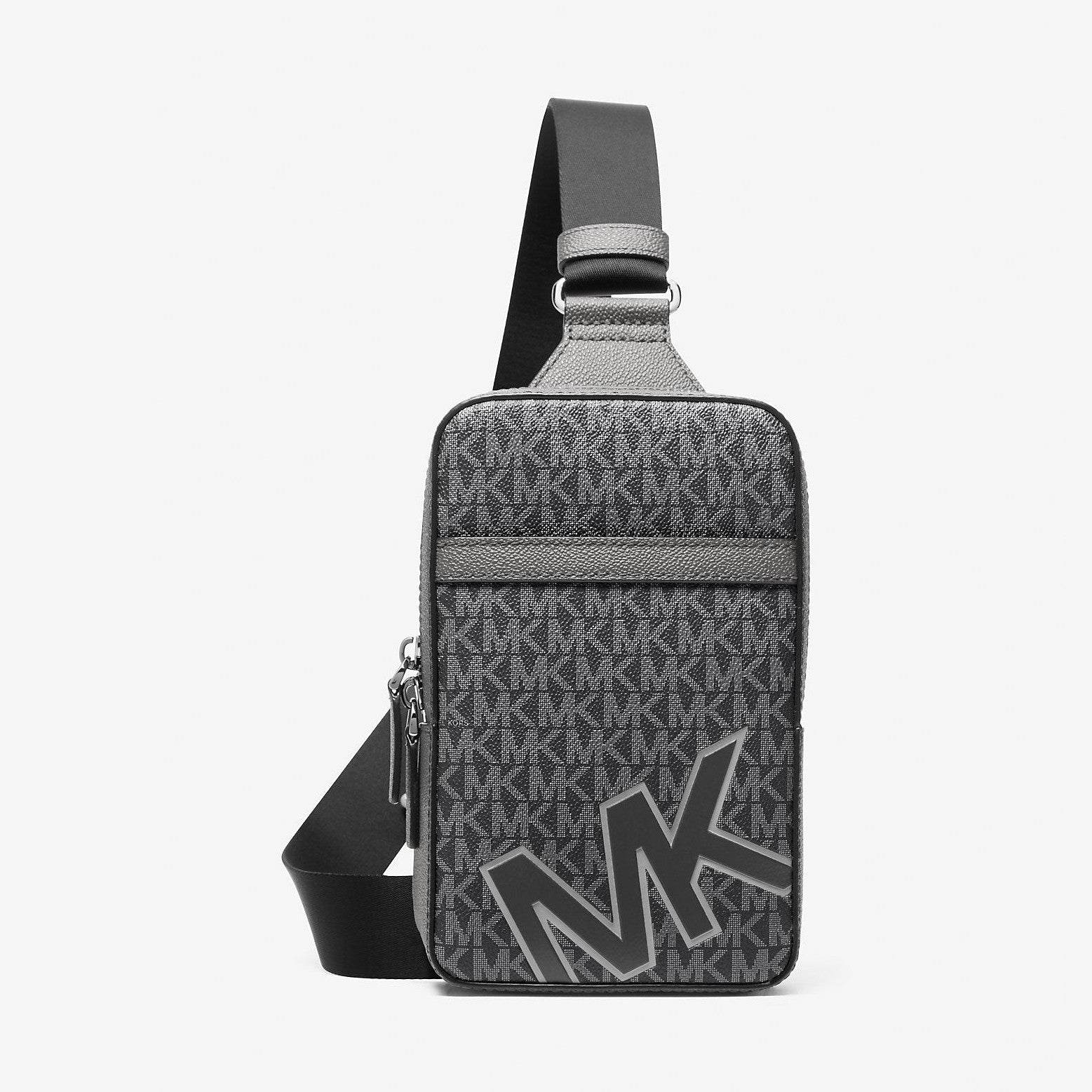 Michael Kors Cooper Medium Signature Logo Sling Pack Gunmetal